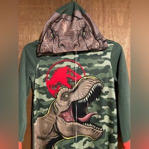 Jurassic World Boys Hooded Union Suit Pajamas  Size 8